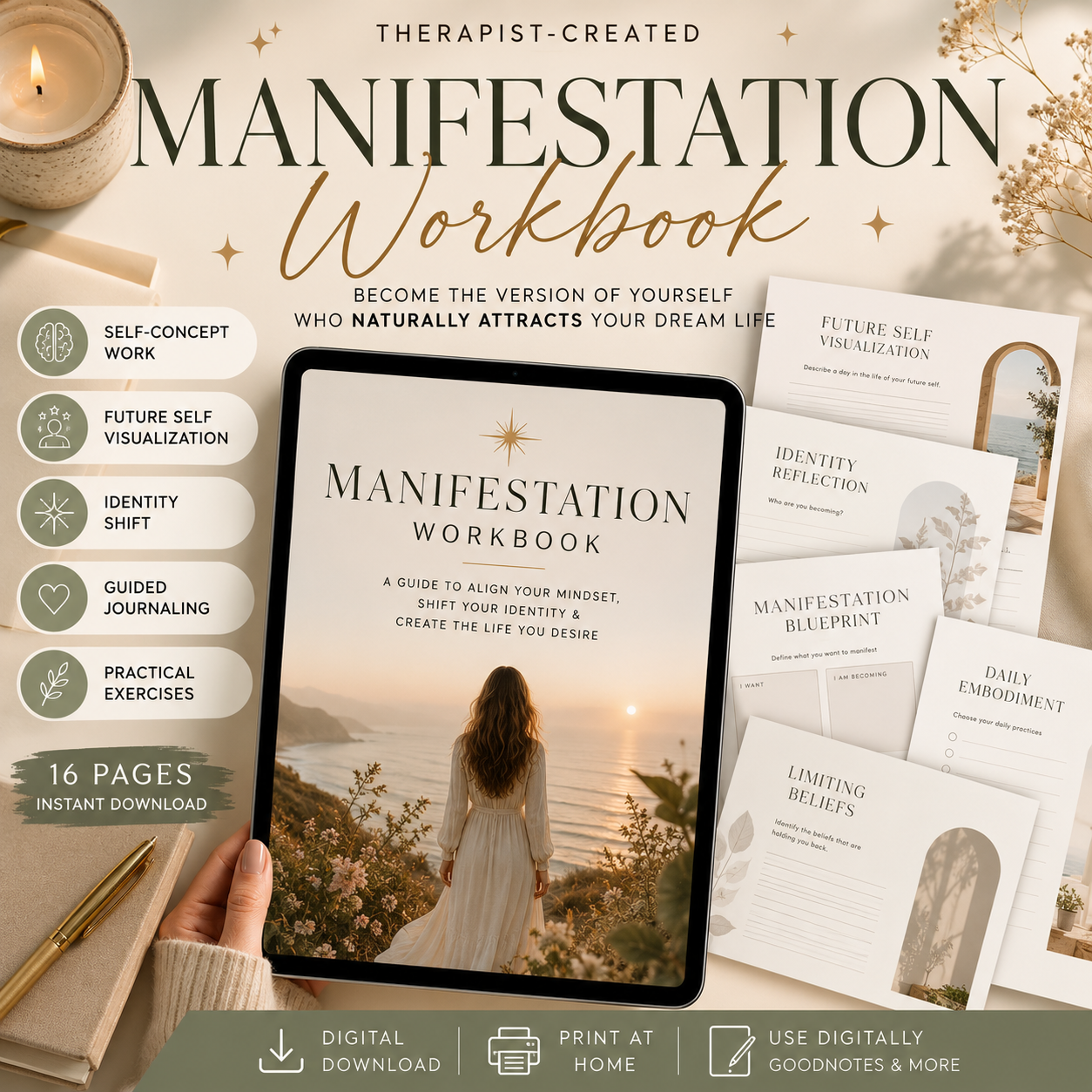 Manifestation Workbook | Self Concept Journal | Future Self Guide